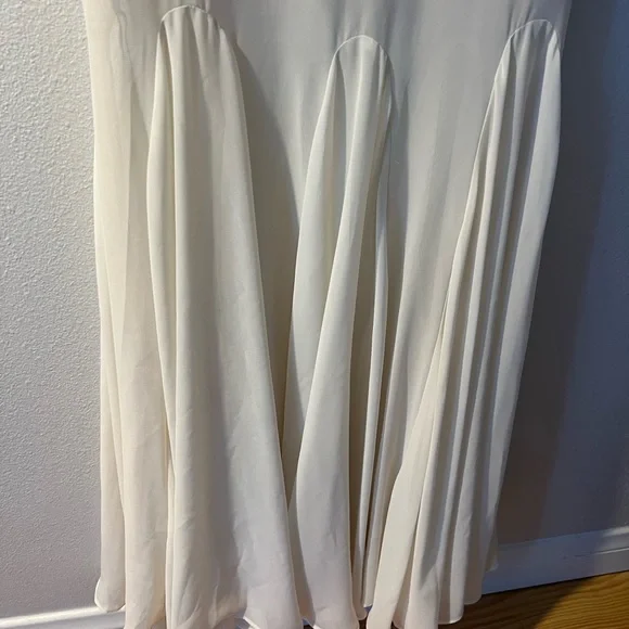 Abercrombie Plunge Godet Maxi Dress | Size Small | Altered | Warm Beige - Picture 6 of 9
